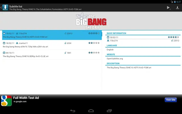 SubDown android App screenshot 2